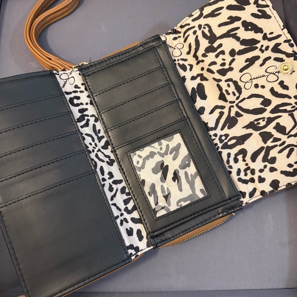 Jessica Simpson Tan and Cream Trifold Wristlet Wallet - Picture 2 of 7